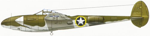 Standard OD Paint scheme as applied to the F-4-1-LO of late 1942.